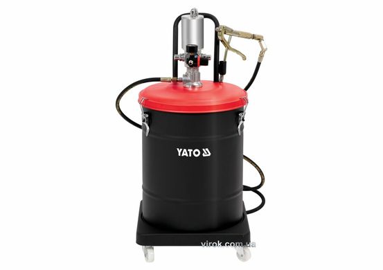 Мастильний апарат пневматичний YATO : бак- 45 л, тиск- 0.8 MPa, вихід. тиск- 300-400 Bar, шланг- 4 м